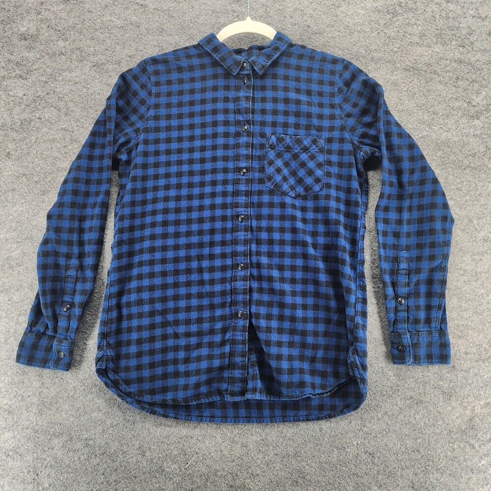Madewell Shirt Womens Medium Long Sleeve Button Up Blue Plaid Slim